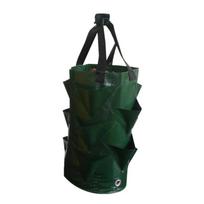 Daugkartinio naudojimo vazonas PE auginimo maišai daržovėms, gėlėms, lauko sodinimo maišas, pakabinamas braškių, bulvių, gėlių sodinimo maišas 1PC tamsiai žalia spalva