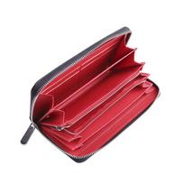 New Carbon Fiber Microfiber Leather Long Zipper Men's Wallet Women's Change Bag Trend