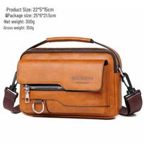 Men's 2025 New Style Waterproof PU Sling Bag - Single Shoulder Flap Design