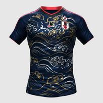 3D printed special edition concept men's sports quick-drying and breathable football T-shirt for Japanese football fans. XXS