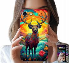 Etui Do Iphone Se / Se2 - Kolorowe Wzory Jeleń Łoś Zwierzęta Leśne