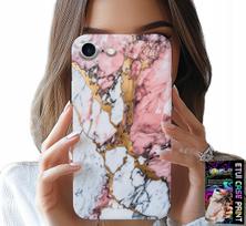 Etui Do Iphone Se / Se2 - Różowo Biały Marmurek, Kamienne Wzory
