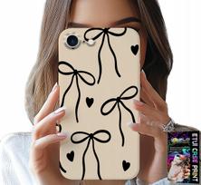 Etui Do Iphone Se / Se2 - Beżowe Kokardki Wstążka Modne Wzory