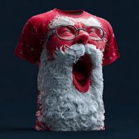 Best Selling Christmas Gift: Fun Santa Claus Printed T-shirt | Fashionable Design, Perfect for Holiday Parties and Casual Wear M