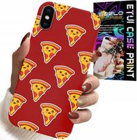 Etui Do Iphone Xs Max - Wzór Z Wesołą Pizzą Na Czerwonym Tle