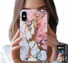 Etui Do Iphone Xs Max - Różowo Biały Marmurek, Kamienne Wzory