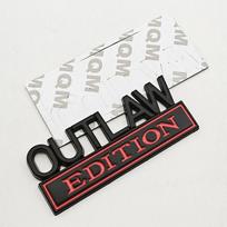 3D Metal OUTLAW EDITION Emblem Sticker Badge Fender Funny Decals Car Truck Replacement Door Decoration for Universal Car SUV