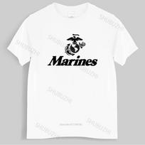 Cotton Tshirt Men Crew Neck Tops Marine Corps U.S S juoda