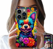 Etui Do Iphone 15 Pro Max - Kwiaciste Wzory Piesek Pies Jork Plecki