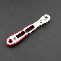 Ultra-thin Flat-head Double-way Ratchet Screwdriver Set, Including Curved and Right-angle Bits, Narrow-use Socket Tool