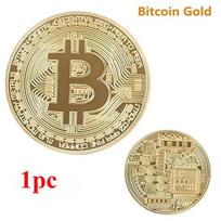 4pcs Gold Plated Bitcoin Coin Collectible Art Collection Gift Physical Commemorative Metal Antique Imitation Happy Birthday