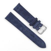 Genuine Suede Leather Quick Release Watch Strap 18-24mm Cowhide Stitched Accessories 24mm karališkos mėlynos spalvos