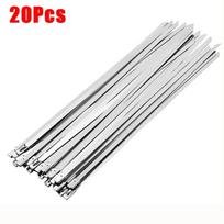 20/40Pcs Stainless Steel Cable Ties Reusable Self-sealing Fastening Ring Cable Tie Multi-Purpose Metal Hardware Cable Organizer (as the picture,4.6X150MM)