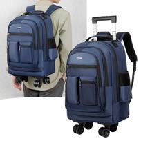 Men's High-Capacity Water-Repellent Oxford Trolley Backpack mėlyna