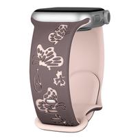 Engraved Strap For Apple Watch Band 45mm 44mm 42mm 41mm 40mm 49mm 46mm Silicone Correa Bracelet Series 10 8 9 7 SE 6 5 4 Ultra 2 42 44 45 49 S10-46mm