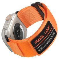 Nylon Strap for Apple watch Ultra Band 49mm 45mm 44mm 42mm Rugged Nylon Sport loop bracelet correa iWatch series 9 8 7 6 5 4 SE 42 44 45 49 mm ML oranžinė