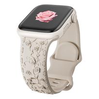 Strap for Apple watch band 44mm 42mm 45mm 40mm 41mm 46mm 49mm Floral Engraved bracelet correa Series 10 8 7 6 9 5 4 3 SE ultra 38 40 41 S10-42 mm