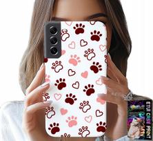 Etui Do Samsung Galaxy S22 Plus - Psie Łapki Na Białym Tle, Pies, Kot, Miś