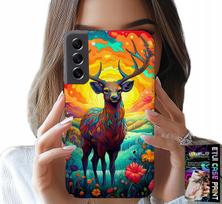 Etui Do Samsung Galaxy S22 Plus - Kolorowe Wzory Jeleń Łoś Zwierzęta Leśne