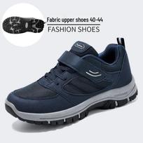 Vyriški didelio dydžio lengvi Velcro vaikščiojimo batai - Patogūs lauko kelioniniai batai vidutinio amžiaus ir vyresnio amžiaus tėvams Size 43 mėlyna