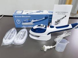 Ceramic Soleplate Handheld Garment Steamer 800W 2-in-1 Portable Clothes Steamer & Ironing Brush with Temperature Control EU 220-250V mėlyna