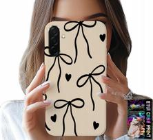 Etui Do Samsung Galaxy A26 5G - Beżowe Kokardki Wstążka Modne Wzory