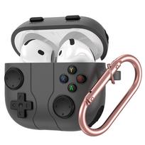 Silicone Cartoon Game Console Protective Case for AirPods 4/Pro 2/Pro 3 AirPods 1/2 tamsiai pilka spalva