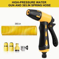 SEAMETAL High Pressure Car Washing Water Gun Spray Nozzle for Garden Watering Car Cleaning with 10M Water Hose 1set