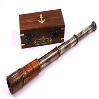Handcrafted Brass Nautical Telescope  Replica Spyglass  Nautical Collectible Decor  Functional 40.64 cm Brass Telescope with Box