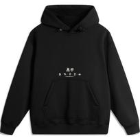 Li Ning Sports Lifestyle Series Infrared Warm Comfortable Casual Hooded Pullover Loose Fleece Sweatshirt Unisex sweatshirt Black AWDU707-4 2XL