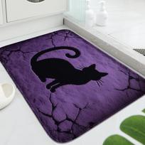 Šikšnosparnių rašto Helovino grindų kilimėlis - Super minkštas, neslystantis, skalbiamas mašinoje pliušinis žiemos kilimas, Geriausias pasirinkimas Helovinui 40X60CM