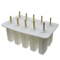 10 Cells Ice Cream Popsicle Frozen Mold Silicone Ice Cream Lolly Maker Mould Ice Tray with Cover Lid balta