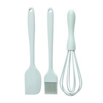 Silicone Baking Set Food Grade Heat Resistant Cream Scraper Egg Beater 3pcs Grease Brush Kitchen Cake Baking Tools Baking Set mėlyna