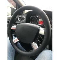For Ford Kuga Focus 2 C-MAX 2008 2009 2010 Hand-stitched Car-styling Steering Wheel Black Perforated Microfiber Leather Cover