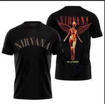 Vintažiniai Nirvana In Utero Tour 93 marškinėliai 2 PUSĖS DO9126 Unisex marškinėliai L black