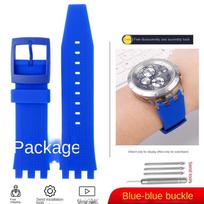 22 mm silikoninis dirželis Swatch SVG mechaniniam laikrodžiui svg 403 402 402 407 409 SVGB400 Vyriški minkštos gumos laikrodžio dirželio priedai 22mm mėlyna
