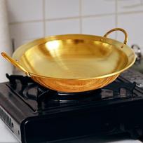 Brass Wok – Versatile, Easy to Clean Ideal for Parties, Family Gatherings, Restaurants, Homes 22cm