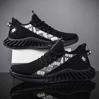 Men's Spring Casual Sports Shoes Lightweight Soft Sole Running Sneakers Breathable Odor Resistant Fashionable Style Athletic Footwear 39 juoda