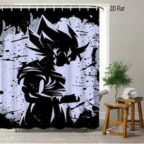 Dragon Ball Z Nappa & Vegeta Saiyan Invasion Scene 2D Print Waterproof Shower Curtain, Bright Clear Blue Sky Background with Det 1pc-90x180