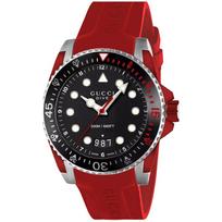 Gucci YA136309 Dive vyriškas laikrodis su juodu ciferblatu 40mm raudona