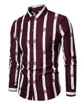 Vyriški nauji kasdieniai dryžuoti ilgomis rankovėmis sezoniniai marškiniai M raudona