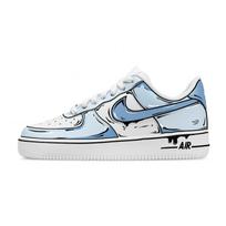 Nike Air Force 1 Comic Sky Atsparūs dilimui Žemi Teniso Batai Unisex Balti Mėlyni CW2288-111(Komanda796-) 43 white
