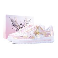 Nike Air Force 1 Laurel Pink Dream Atsparūs trinčiai Neslystantys Žemi Teniso Batai Unisex Auksiniai Milteliai CW2288-111(Team626-) 35.5
