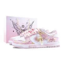 Nike Dunk Vyšnių Žiedų Meilės Žodžiai Atsparūs Trinčiai Neslystantys Žemi Kateboardo Batai Moteriški Rožinė Auksinė DD1873-112(Team626-) 38.5