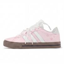 Adidas Daily 4.0 Peach Cat Paw Leather Slip Resistant Low top Skateboard Shoes Unisex Pink JR0077(Team1567-) 38⅔