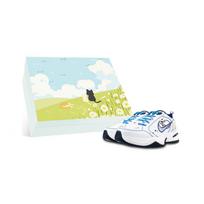 Nike Air Monarch 4 Slip Resistant Low top Chunky Sneakers Unisex White Blue 415445-102(Team1265-M4BOX) 35.5