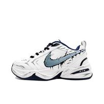 Nike Air Monarch 4 Chunky Sneakers Unisex Low Top White Blue 415445-102(Team1383-) 36.5