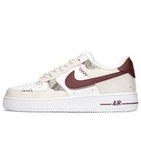 Nike Air Force 1 Low top Skateboard Shoes Unisex Beige White Red CW2288-111(TeamA-) 44