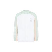 Adidas Striped Logo Print Zip Hoodie Jacket Women Outerwear White HM5279 S
