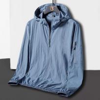 Men's Plus Size Casual Sun Protection Softshell Hooded Jacket Light Breathable Jacket M mėlyna